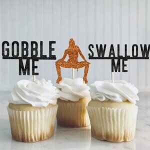 Holiday Party * Gobble Me... Swallow Me Cupcake Toppers